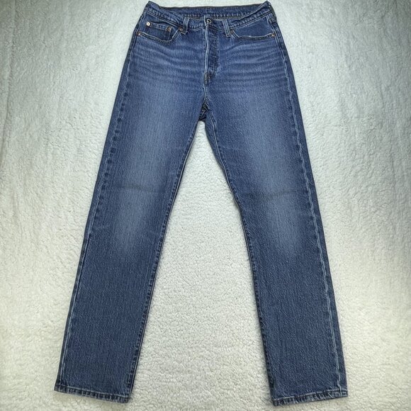Levis 501 Jeans Womens 29x32 Blue Original Fit Button Fly Straight Leg High Rise - Picture 2 of 13